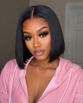 Bresilienne 10"Brazilian Hair Glueless Frontal Lace Short Straight Bob Wig